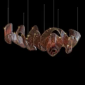 Modern Artistic Chandelier with Curved Metallic Structure and Warm Illumination for Contemporary Interior Spaces