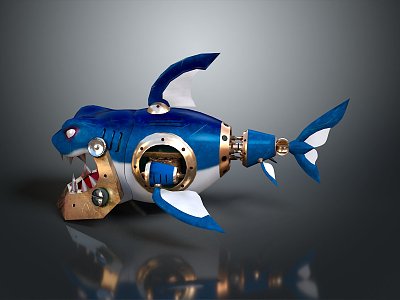 Machine Shark Science Fiction Shark Future Shark Concept Shark Machine Shark Animal Game Animal 3d model