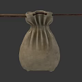 Gray Cloth Bag With Brown Handles And Simple Design For Daily Household Essentials