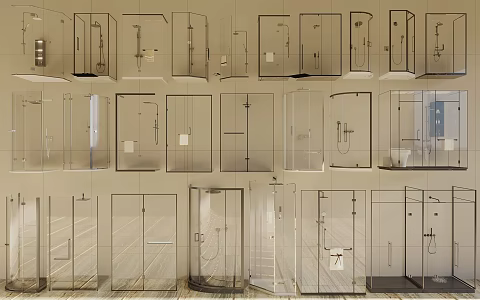 Shower room In-line shower room Diamond shower room 3d model