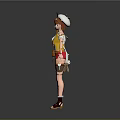 Adventurer Girl Character With Cute Animal Companion In Colorful Outfit And Brown Boots