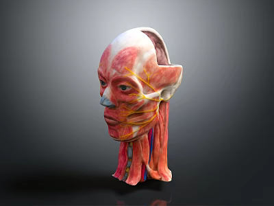 Medical Device Anatomical Model of Human Head for Muscle and Nerve Structure Visualization 3d model