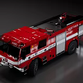 Red Functional Fire Rescue Vehicle With Equipment Storage And Modern Design 3d model