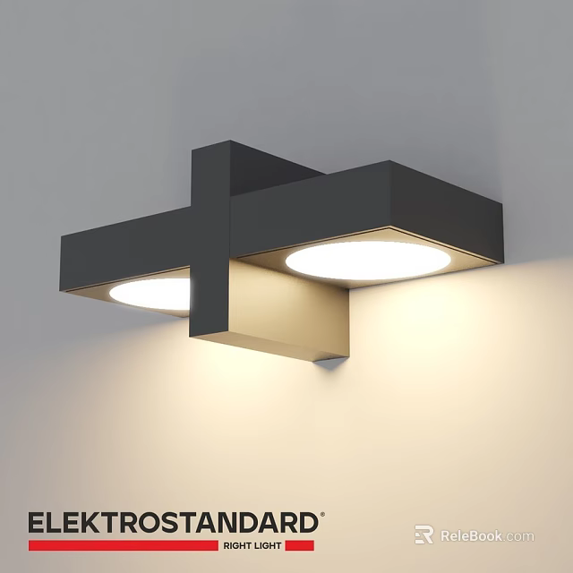 Modern Minimalist Outdoor Wall Light With Black And Beige Dual Round LED Lights 3d model 
