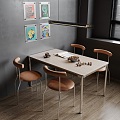 Modern Bauhaus Dining Table and Chair Combination 3d model