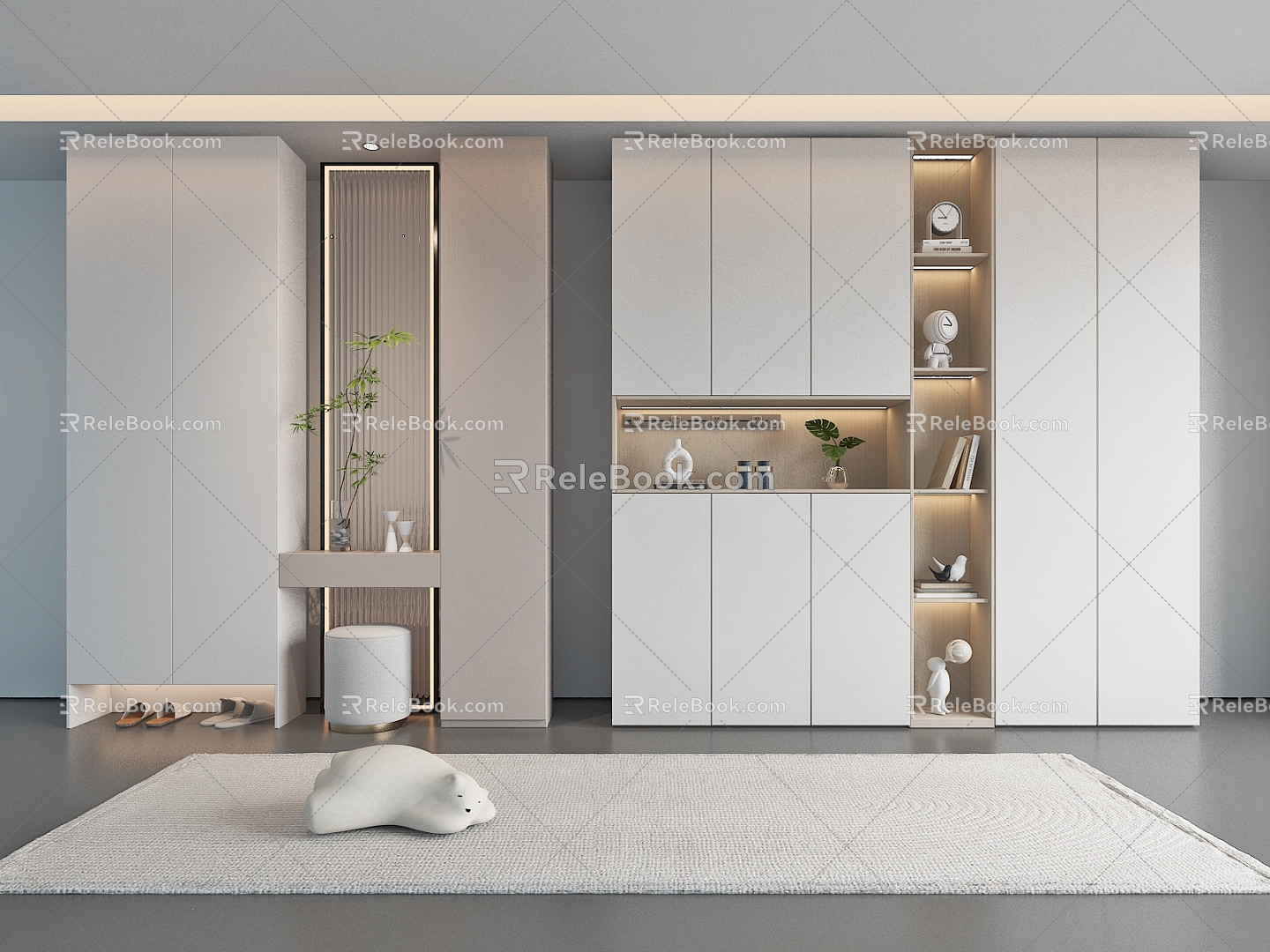 Modern Partition Shoe Cabinet Entrance Cabinet 3d model