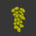 Fresh Shiny Yellow Grapes Bunch on Dark Background with Reflection