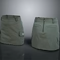 Functional Green Cargo Shorts With Multiple Pockets And Zipper Detail Design 3d model