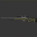 Modern Sniper Rifle With Scope Long Barrel Green And Brown Finish Design
