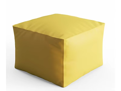 Modern Yellow Square Sofa Stool With Soft Fabric For Living Room Decor 3d model