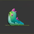 Colorful Slime Creature Character With Open Mouth And Glowing Green Dripping Slime