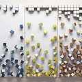 Pendant combination drop cube art pendant three-dimensional wall decoration three-dimensional pendant modeling wall 3d model