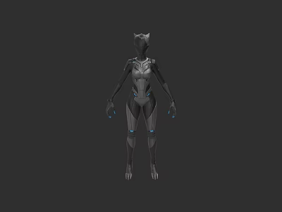 Game and Movie Character Futuristic Sci Fi Armor With Blue Glowing Accents Detailed 3d model