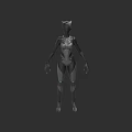 Game and Movie Character Futuristic Sci Fi Armor With Blue Glowing Accents Detailed