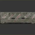 Weathered Concrete Barrier With Red Stripes For Road Safety Traffic Control Use