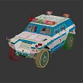 Blue and White Electric Toy Police Car with Flashing Emergency Lights for Kids Playtime Fun