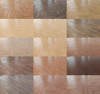 Wooden Flooring Featuring Herringbone Patterns And Various Colors For Home Interiors 3d model