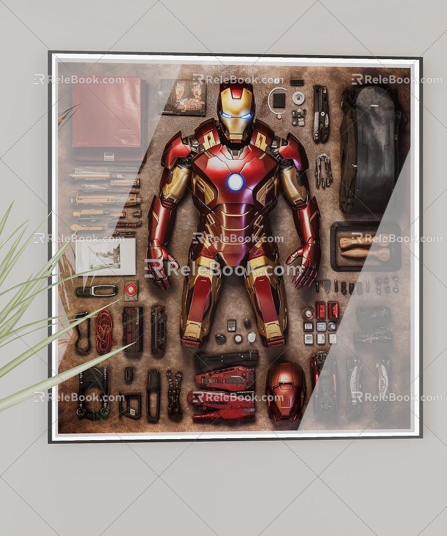 Modern Style Iron Man Hanging Painting Hanging Painting Iron Man 3d model