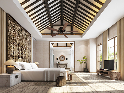 Southeast Asia Bedroom Master Bedroom 3d model