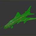 Vintage Camouflage Fighter Jet Model With Red Nose And Detailed Weathered Design