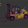 Yellow Heavy Duty Forklift With Black Cab Cargo Forks And Tyres