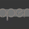 Glowing Open Neon Sign Design With Dark Background And Reflection Effect