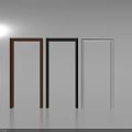 Three Door Frames In Brown Black And White Colors With Simple Modern Design