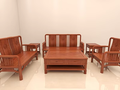 New Chinese Sofa Coffee Table Combination Sofa Combination 3d model