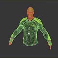 Green And Black Sports Jersey With Diamond Pattern And LIFECAM Logo Design