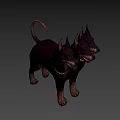 Mythical Two Headed Dogs With Horns And Snake Like Tail Game Movie Character