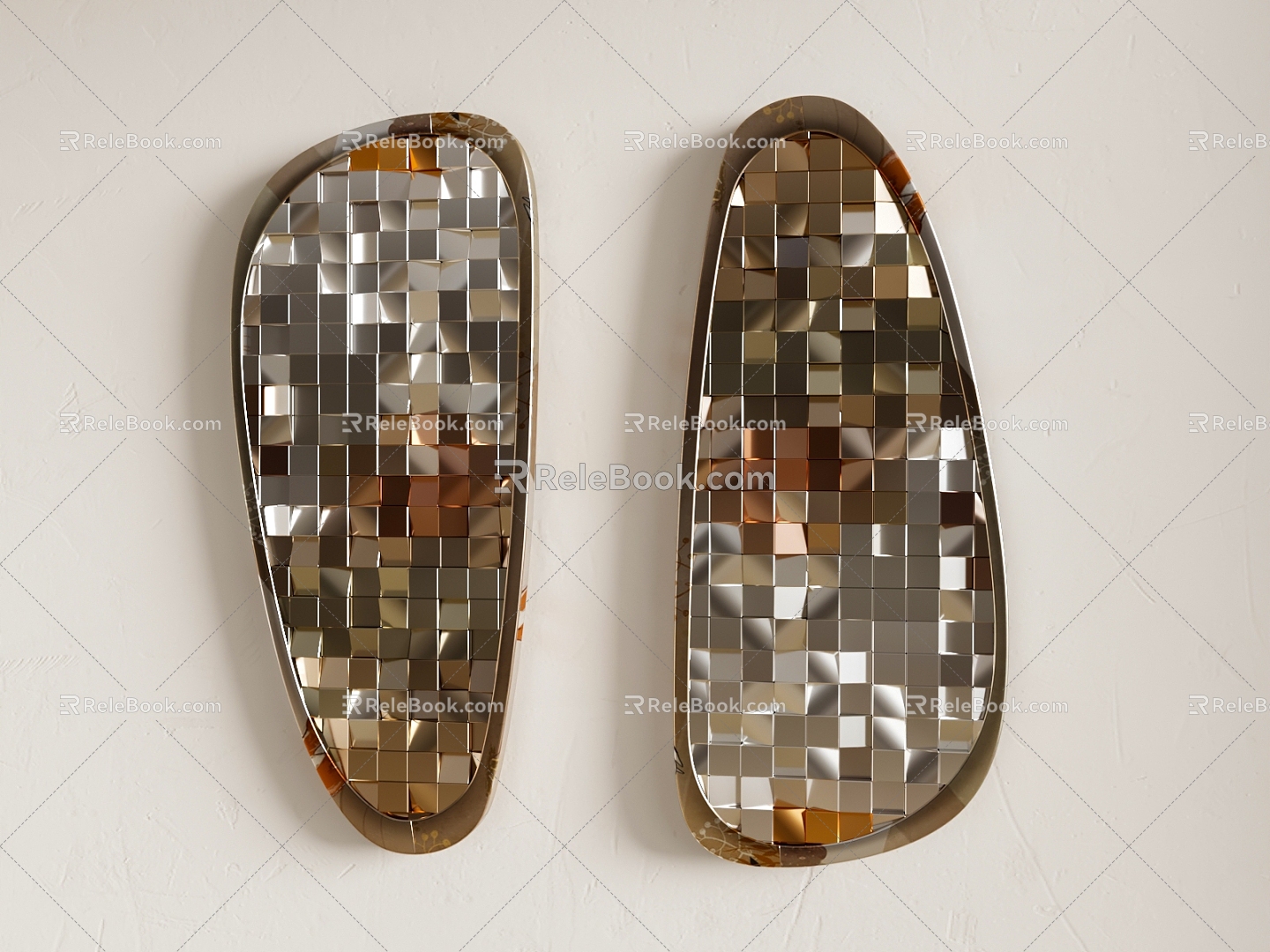 Metal mosaic decorative pendant 3d model