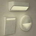Concrete Wall Lamps With Rectangular Square And Circular Modern Illuminated Design 3d model