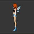 Red Haired Fairy With Blue Outfit Wings White Gloves And Blue Boots