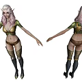 Modern game character tall pretty sister 3d model