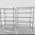 Gray Metal Shelving Units with Multiple Tiers for Indoor Storage and Organization