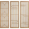 Wooden Partition Panels With Various Geometric Patterns And Modern Designs 3d model