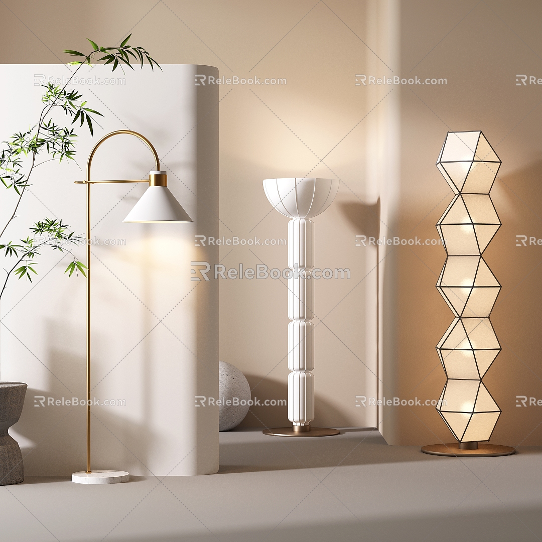 French floor lamp floor lamp combination 3d model