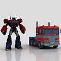 Game Movie Character Optimus Prime Robot And Truck Form With Red Blue Design