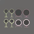 Round Mirrors Featuring Various Stand And Wall Mounted Designs For Modern Home Decor 3d model