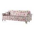Classic Multi Seat Sofa With Floral Pattern Upholstery And Soft Cushions 3d model