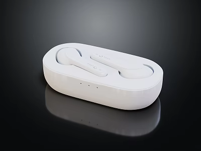 White Wireless Earbuds with Charging Case Sleek Design and Premium Aesthetics 3d model