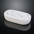 White Wireless Earbuds with Charging Case Sleek Design and Premium Aesthetics 3d model