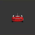 Red Futuristic Sports Car With Streamlined Body Silver Accents And Unique Doors