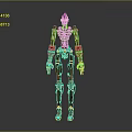 Humanoid Robot Character With Intricate Mechanical Limbs And Rusty Metallic Structure Design 3d model
