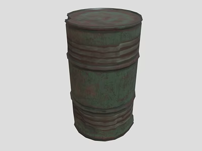 Industrial Equipment Green Rustic Metal Barrel For Industrial Storage Applications 3d model