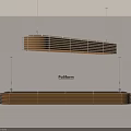 Modern Platform Chandeliers Interior Design With Wooden Slats And Metal Hanging Frame