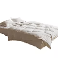 White Bedding Set With Soft Duvet And Plush Pillows On Bed