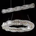 Elegant Modern Crystal Chandeliers With Linear And Circular Pendant Lighting Design 3d model