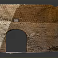 Ancient Brick Arch Architectural Remains With Weathered Surface And Historical Design
