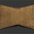 Brown Textured Burlap Cushion For Home Decor And Comfortable Use 3d model